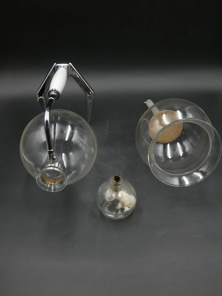 Vintage Hellem glazen koffiezetapparaat met accessoires - foto 4