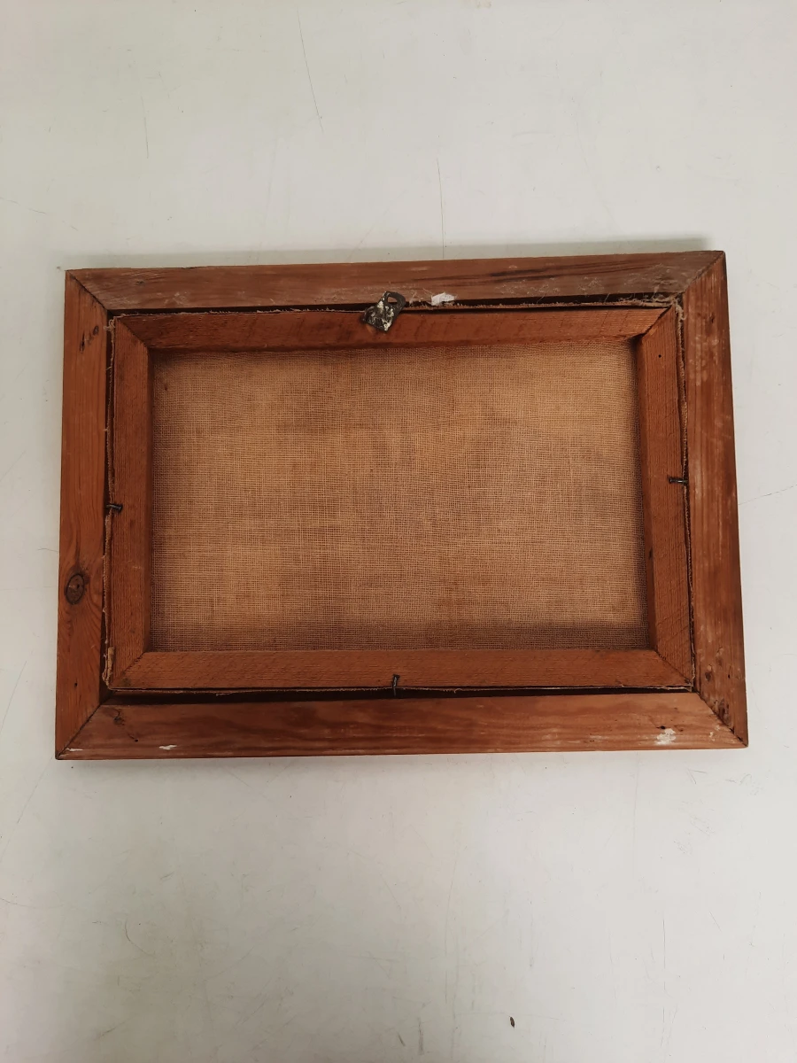 Vintage Olieverfschilderij – Landelijk Landschap met Hoeve en Sluisje – Gesigneerd PETRI