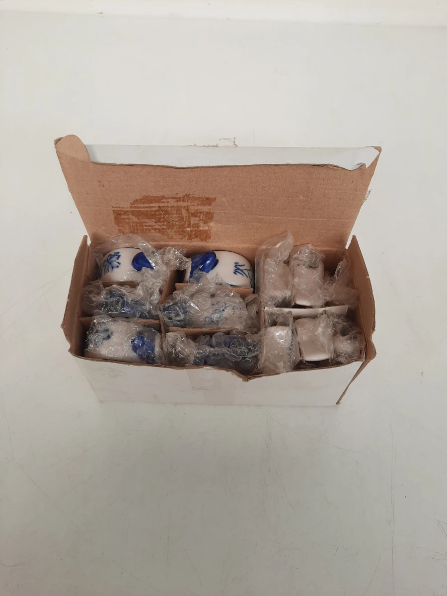 Vintage Movitex Keramische Tafelset – 6x Slak Servietring & 6x Vis Bestekleggers