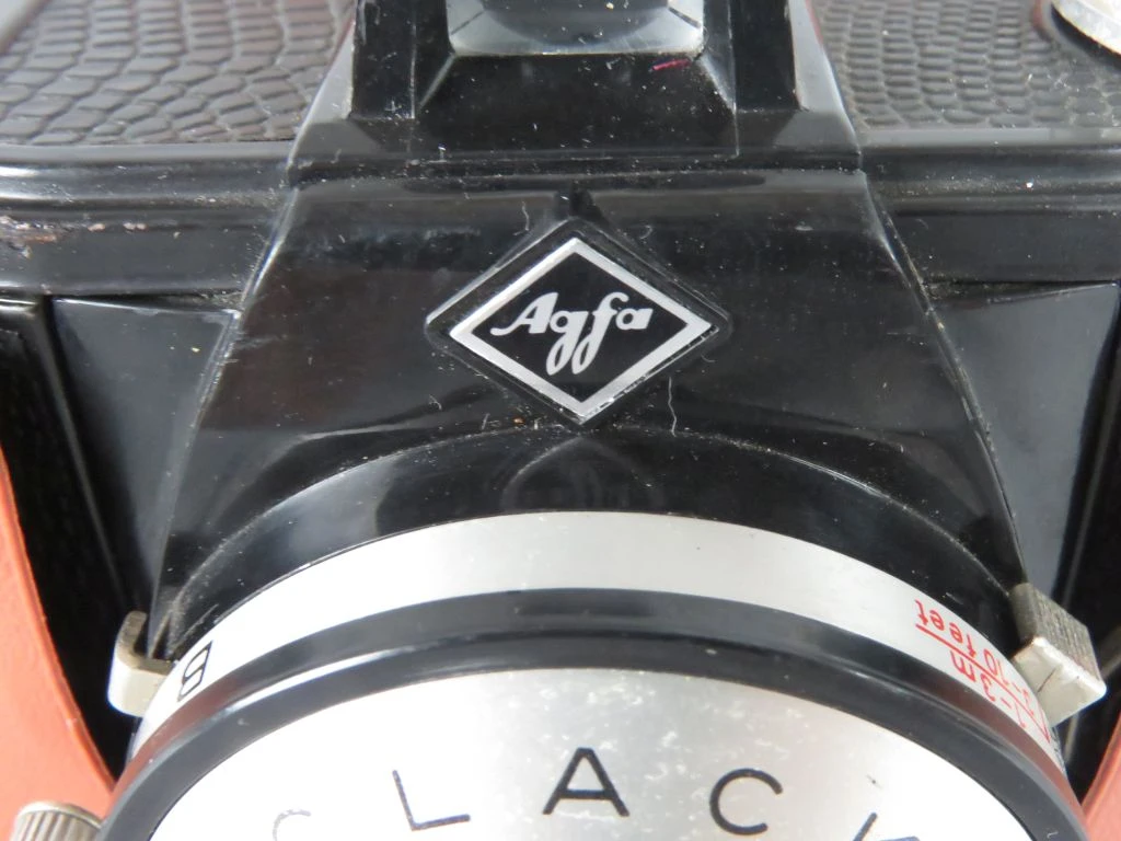 Vintage Agfa Clack boxcamera met apparaattas