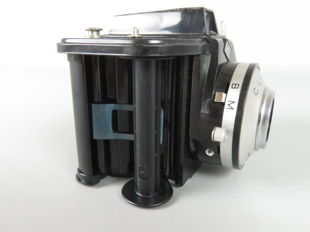 Vintage Agfa Clack boxcamera met apparaattas