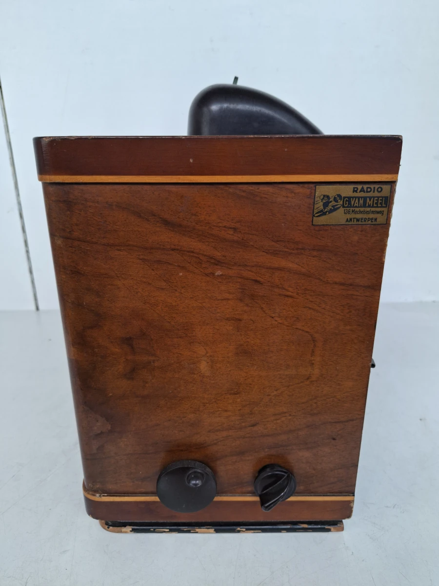 Antieke Philips BX690A-102 Buizenradio (1949) – Rondom Origineel met Antwerps Dealerschildje