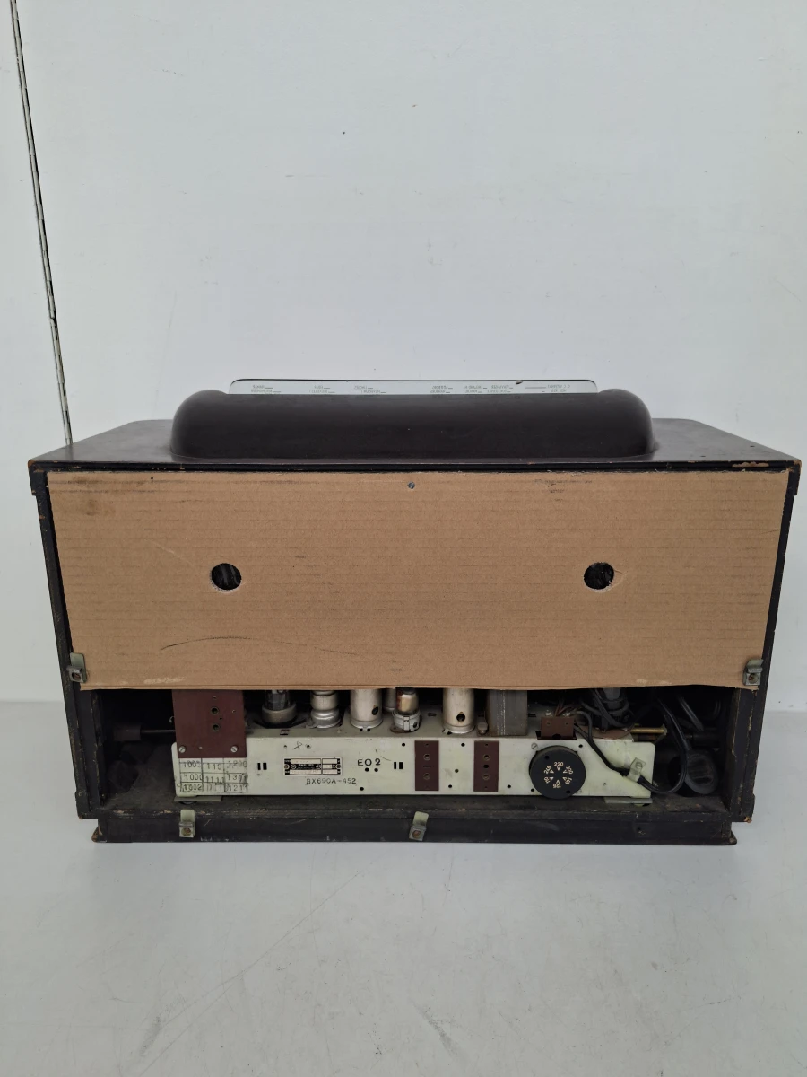 Antieke Philips BX690A-102 Buizenradio (1949) – Rondom Origineel met Antwerps Dealerschildje