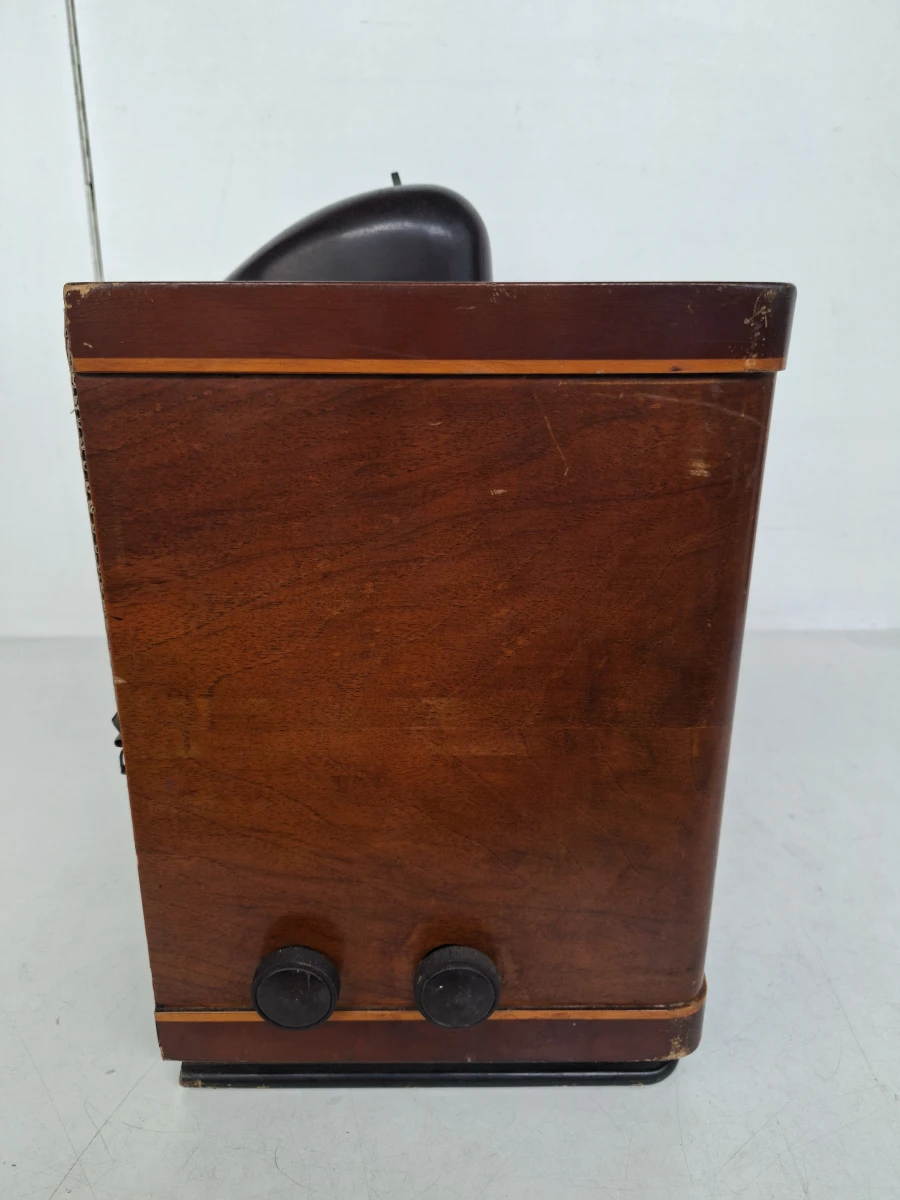 Antieke Philips BX690A-102 Buizenradio (1949) – Rondom Origineel met Antwerps Dealerschildje