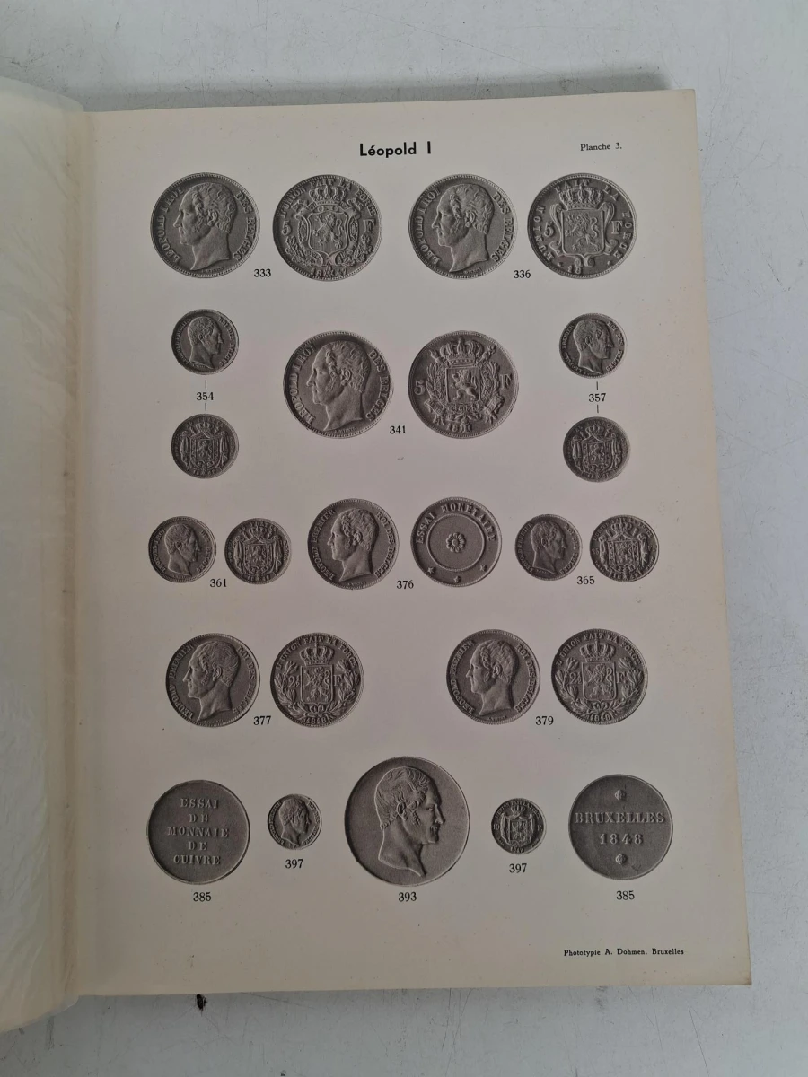 Monnaies et essais monétaires Du Royaume de Belgique et du Congo Belge : planche