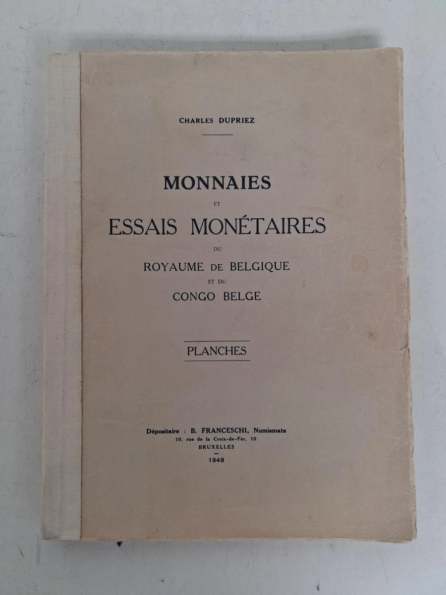 Monnaies et essais monétaires Du Royaume de Belgique et du Congo Belge : planche