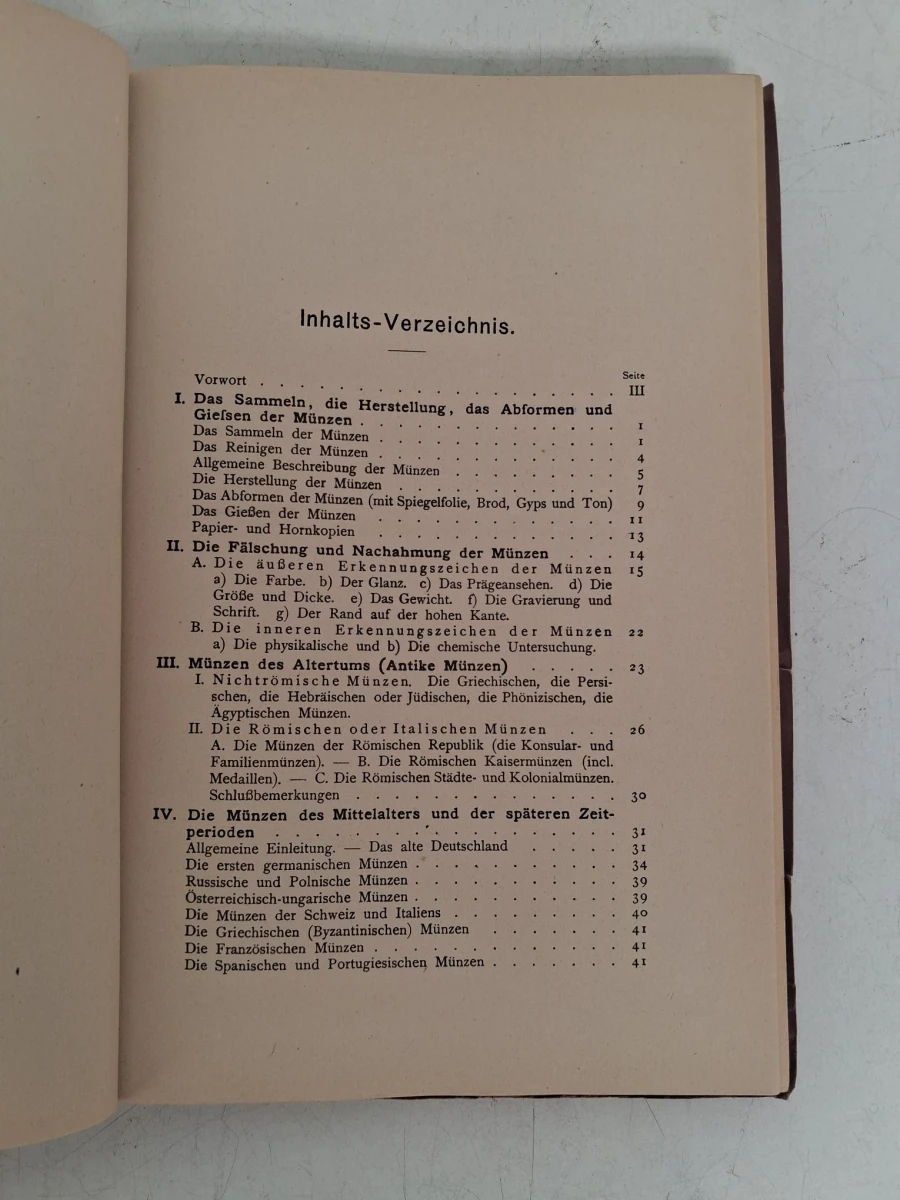 Antiek Duitstalig handboek voor de muntenverzamelaar