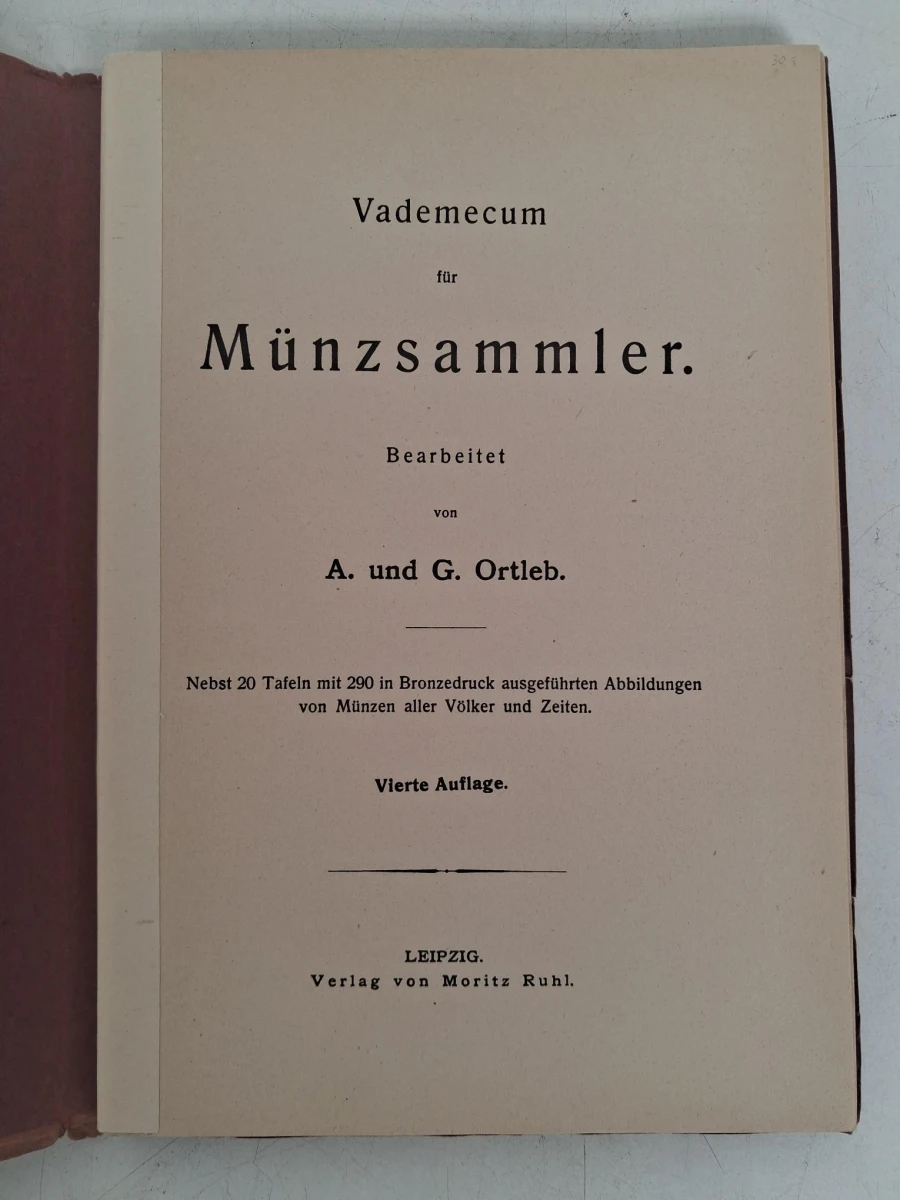 Antiek Duitstalig handboek voor de muntenverzamelaar