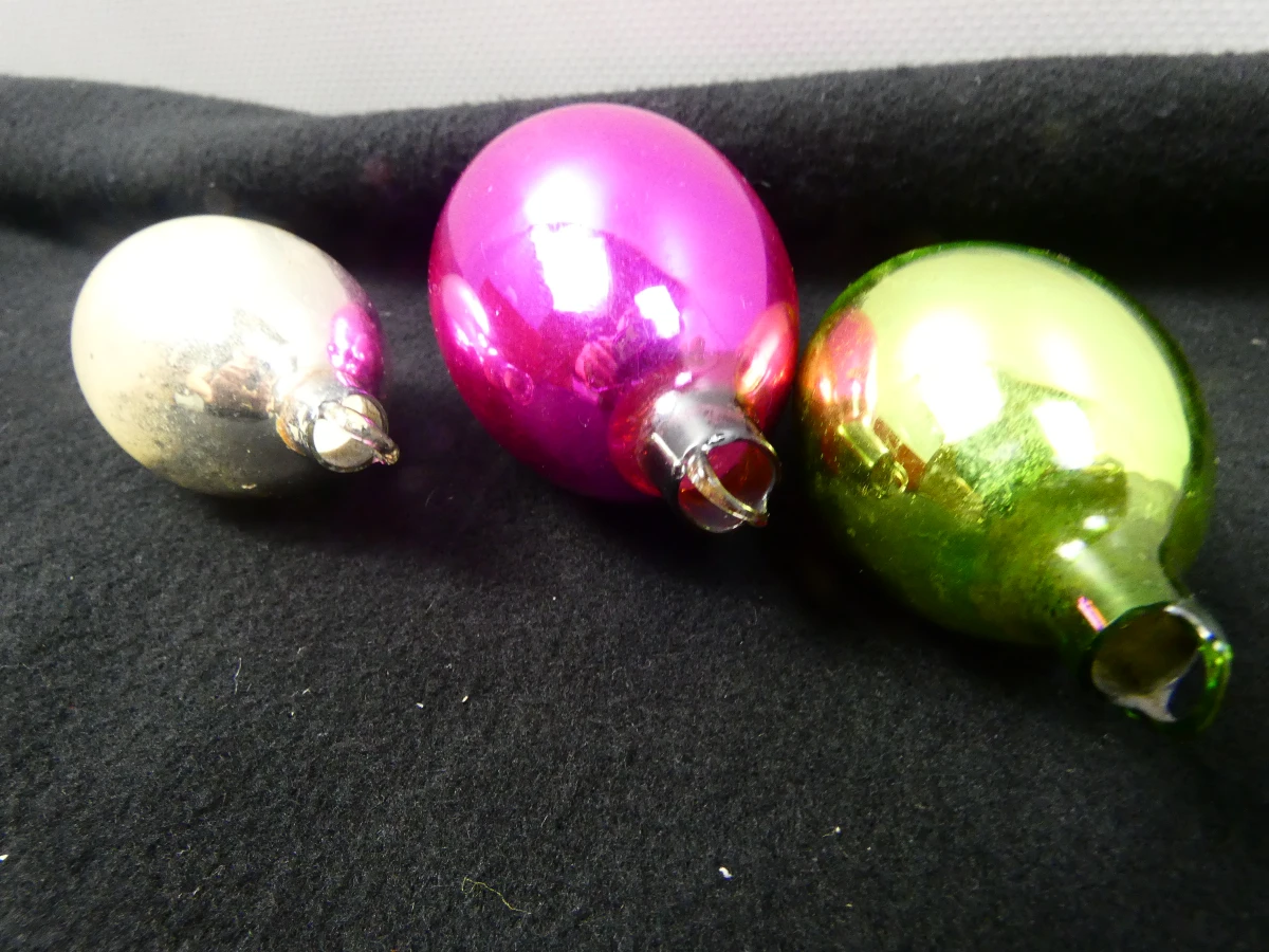 Set van 3 antieke Ajeco kerstballen
