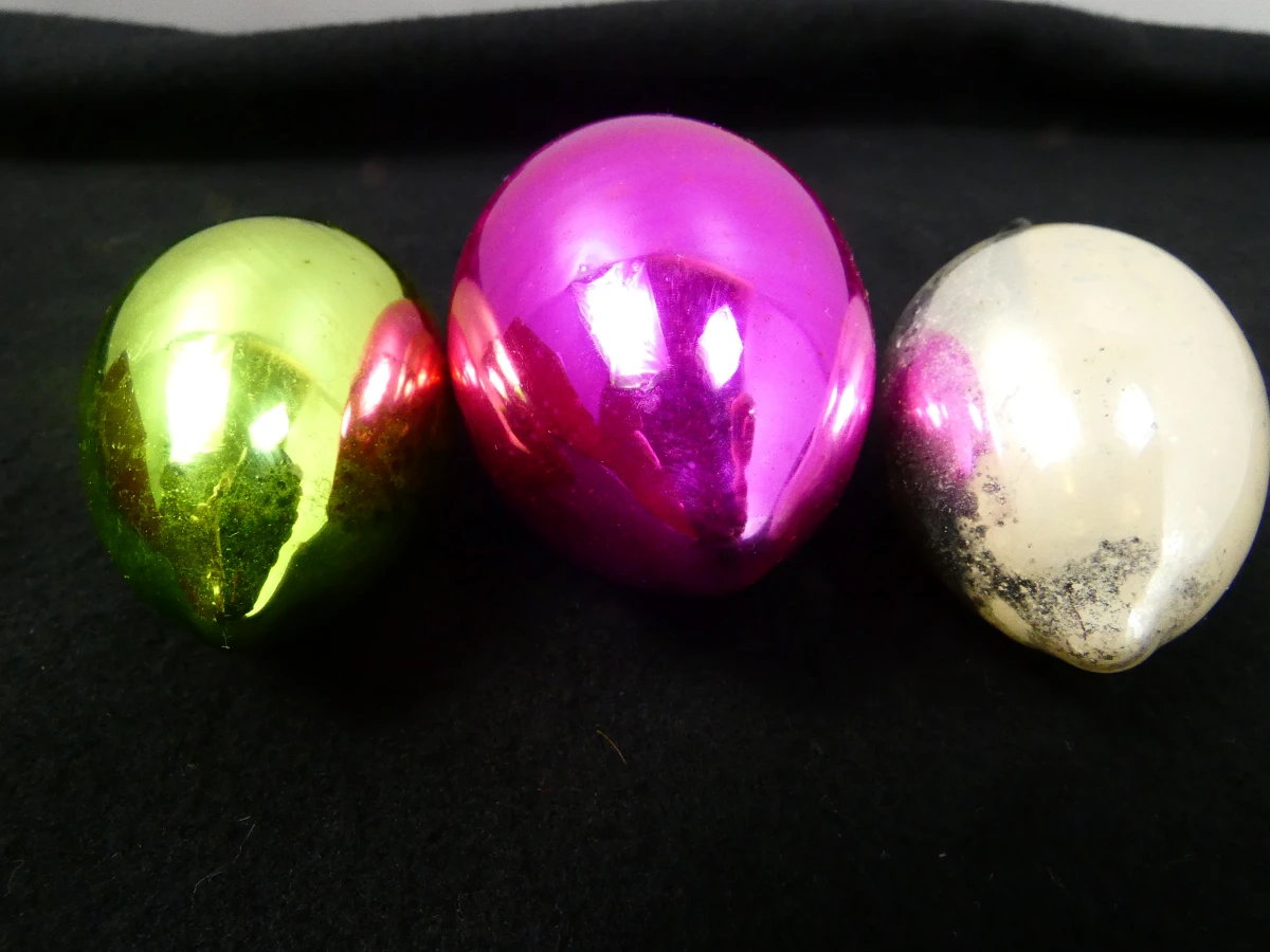 Set van 3 antieke Ajeco kerstballen
