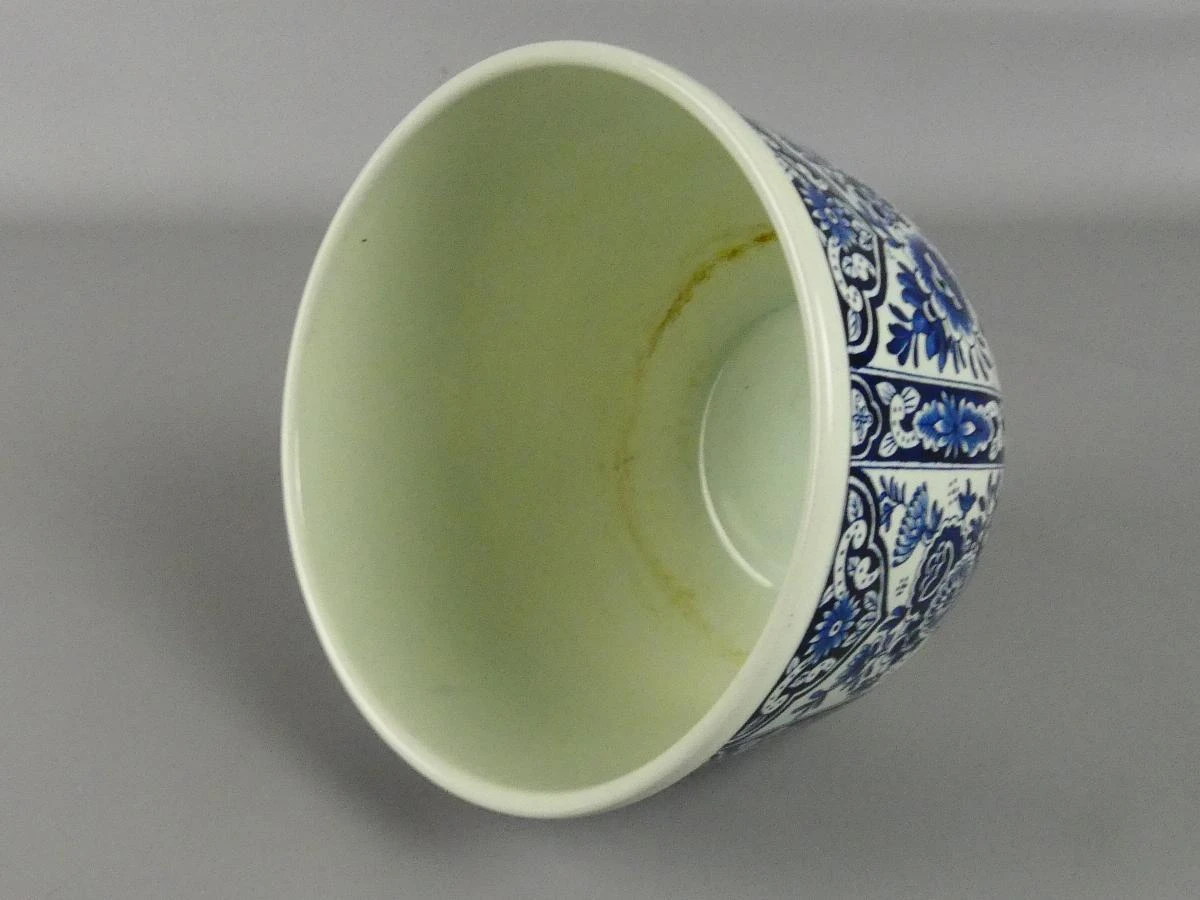 Delfts blauw bloempot met bloemmotief