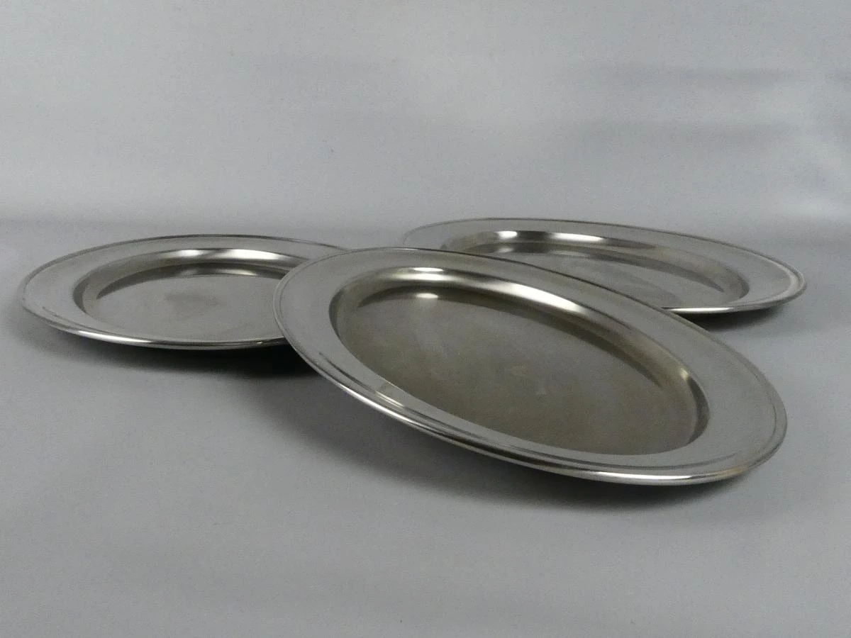 Set van 3 Alessi roestvrijstalen serveerschalen
