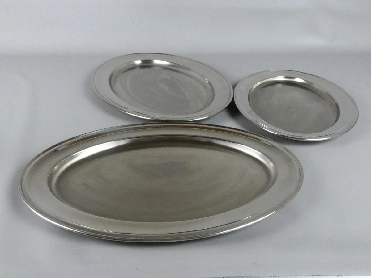 Set van 3 Alessi roestvrijstalen serveerschalen