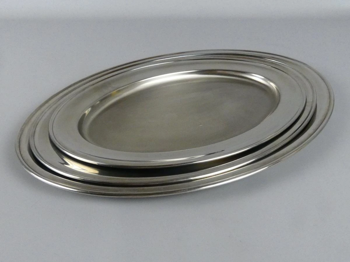 Set van 3 Alessi roestvrijstalen serveerschalen