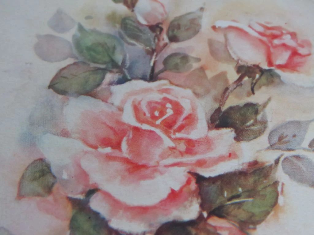 Vintage Driedelige Kapset met Rozenmotief