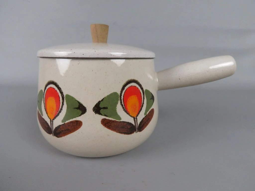 Vintage Fondueservies "Louisiane" met Geëmailleerde Pan