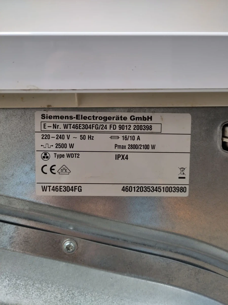 Condensdroogkast - SIEMENS - type: WT46E304FG - foto 13