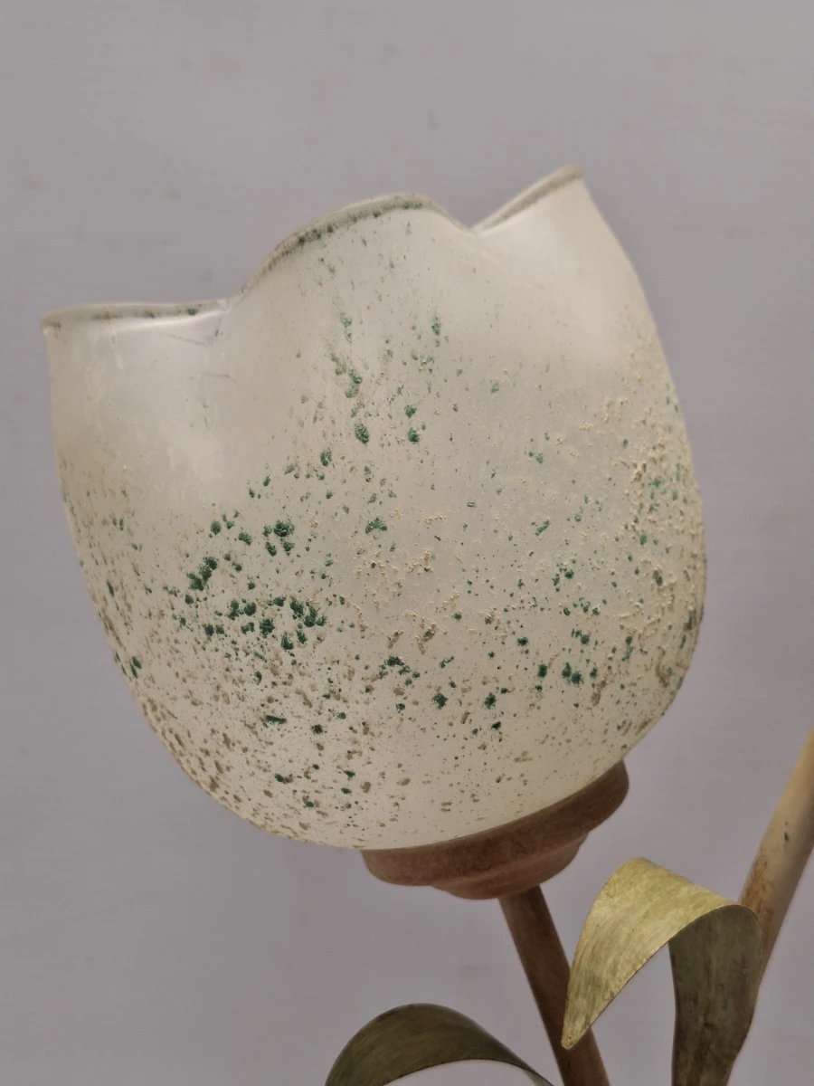 Authentieke Italiaanse Florentijnse Vintage Design Tafellamp – AF Cinquanta voor Massive – Opaline Tulpkappen