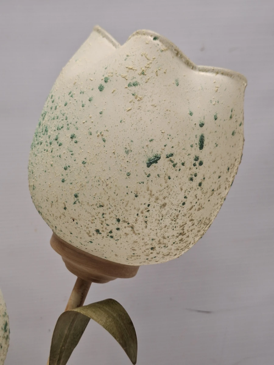 Authentieke Italiaanse Florentijnse Vintage Design Tafellamp – AF Cinquanta voor Massive – Opaline Tulpkappen