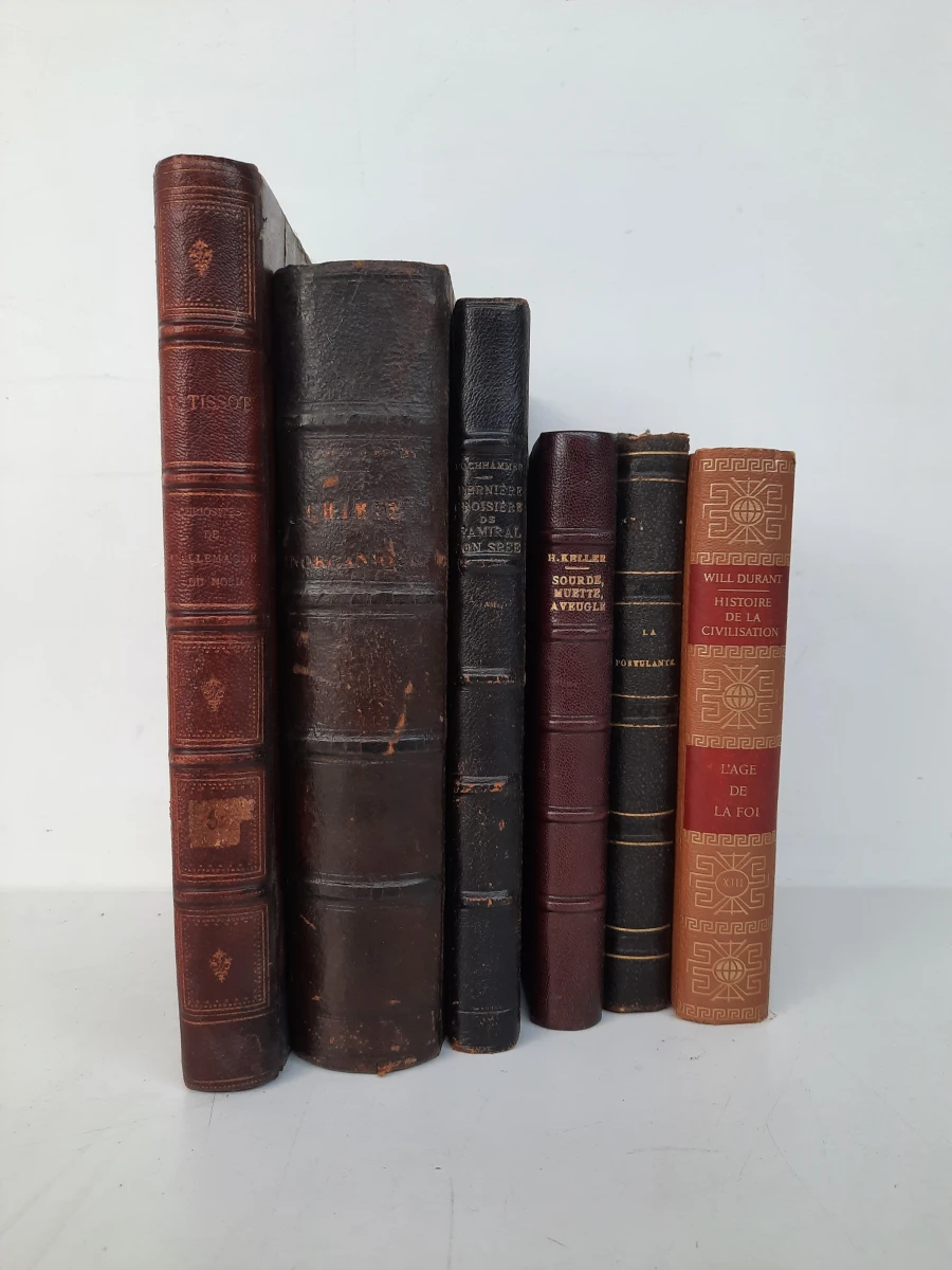 Set van 6 vintage varia literatuur boeken met harde kaft