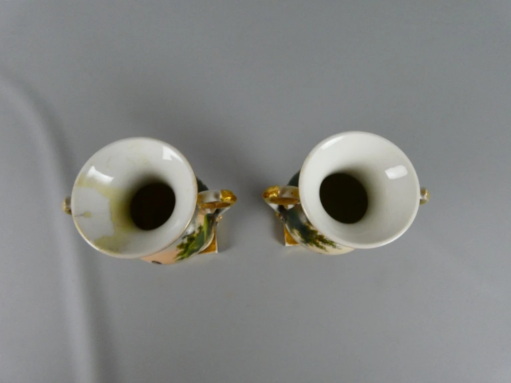 Set van 2 decoratieve vazen met goudkleurige accenten