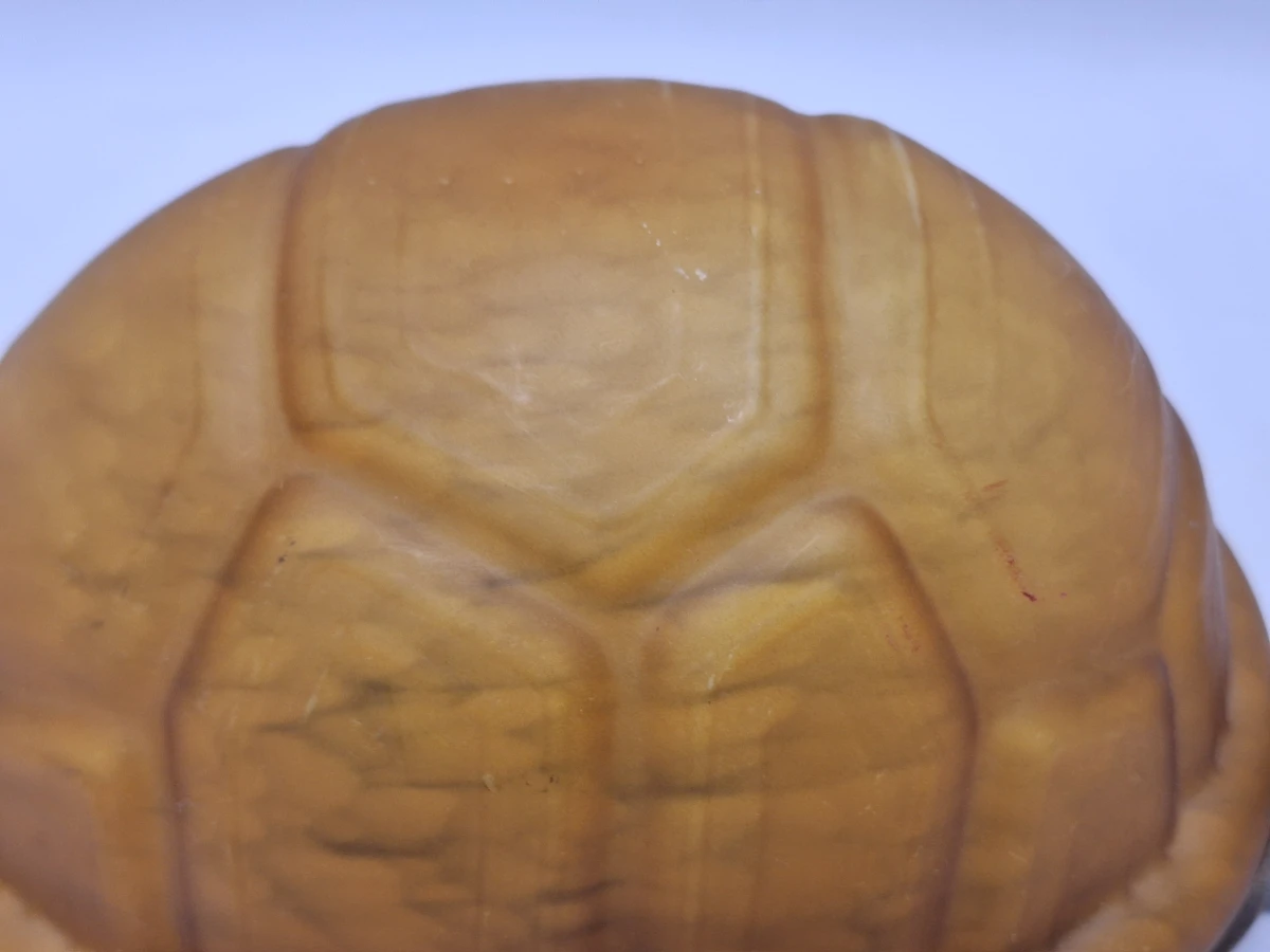 Set van 2 decoratieve schildpadlampen - bronzen basis met reliëfglazen schild (amber & wit)