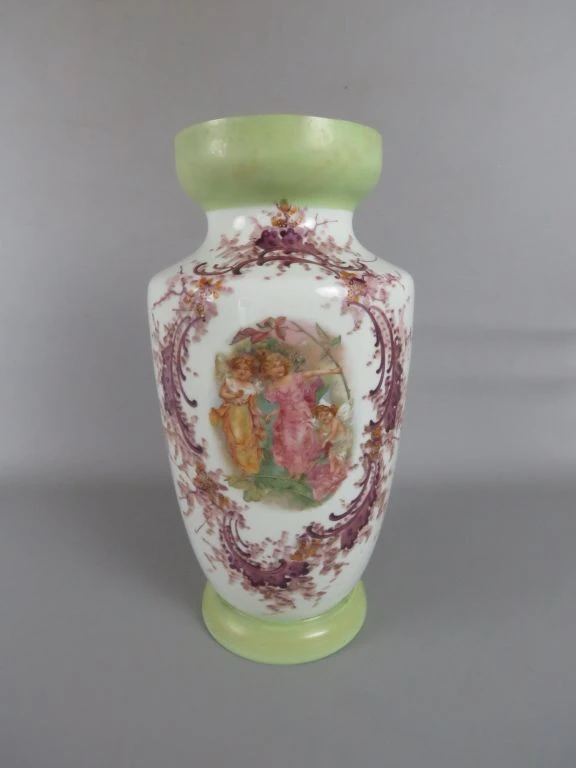 Grote vaas met elfjesmotief (Ø 20 x H 39 cm)