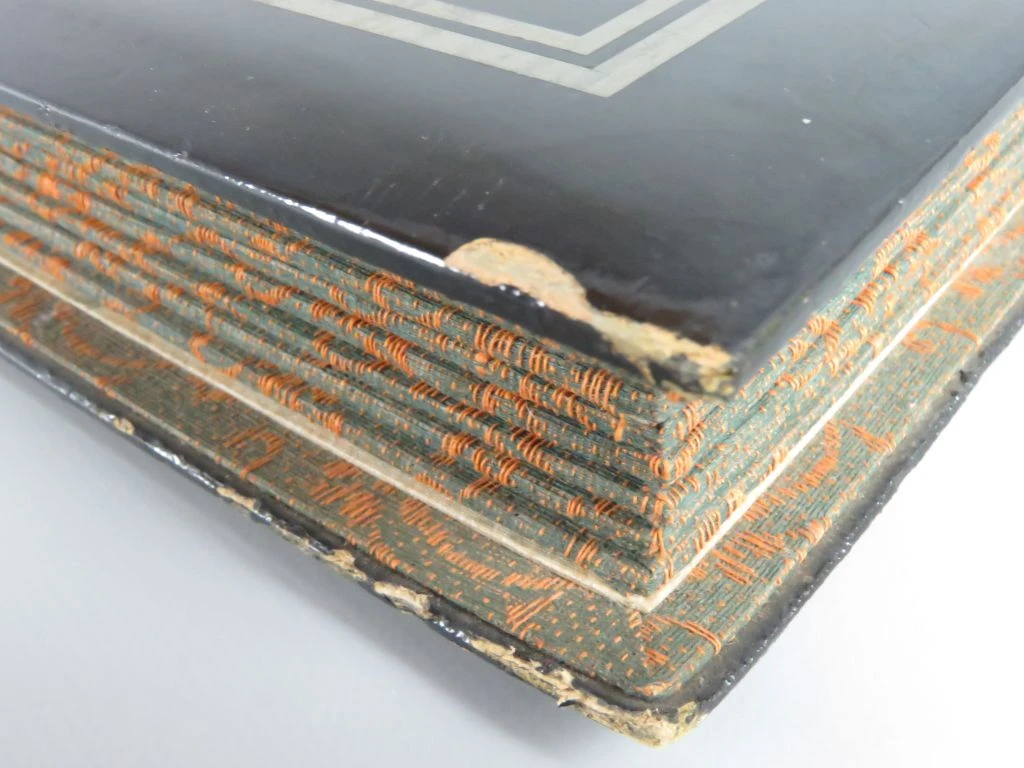 Antiek Japans Lakwerk Fotoalbum met Parelmoer Inleg
