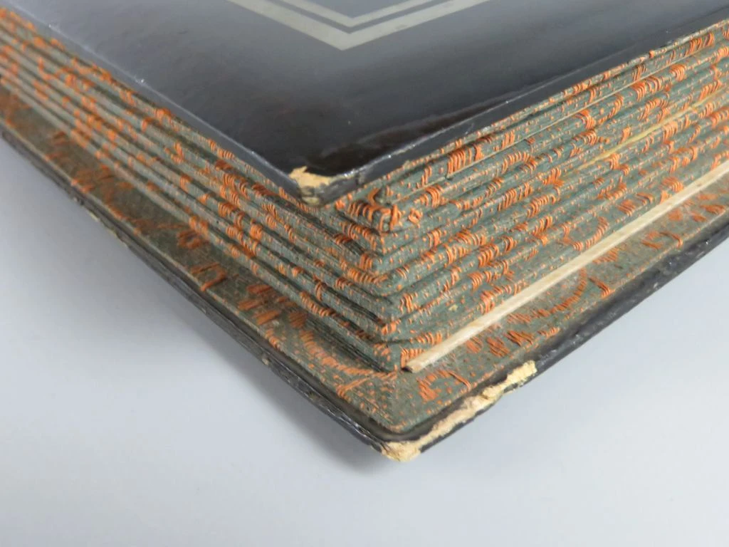 Antiek Japans Lakwerk Fotoalbum met Parelmoer Inleg
