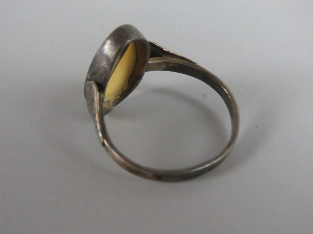 Vintage Zilveren Ring met Inlegwerk