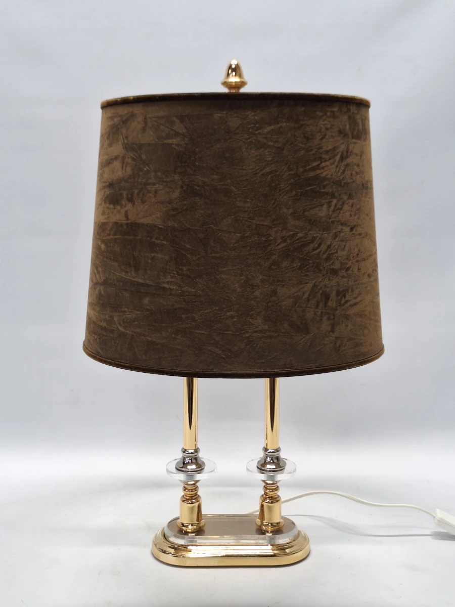 Elegante Hollywood Regency tafellamp met acryl en goudkleurige accenten