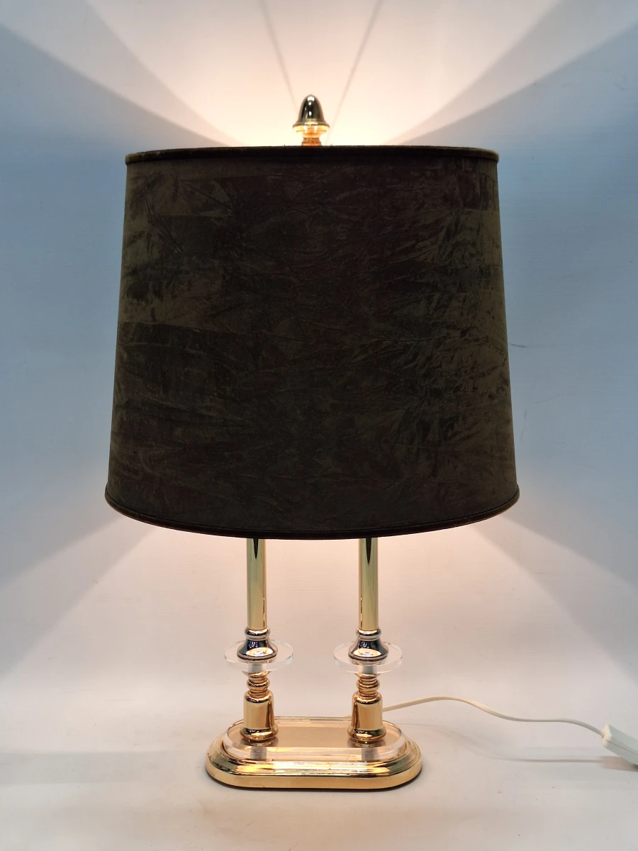 Elegante Hollywood Regency tafellamp met acryl en goudkleurige accenten