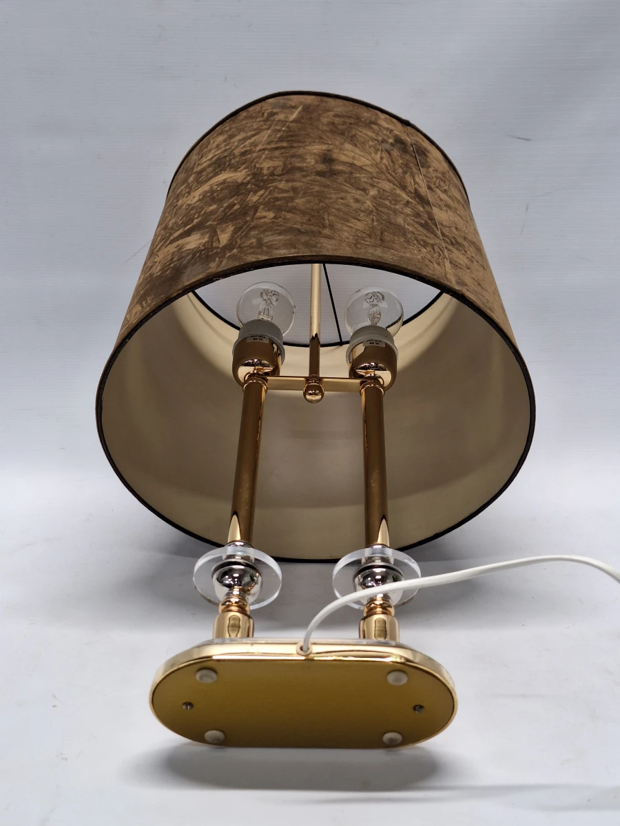 Elegante Hollywood Regency tafellamp met acryl en goudkleurige accenten