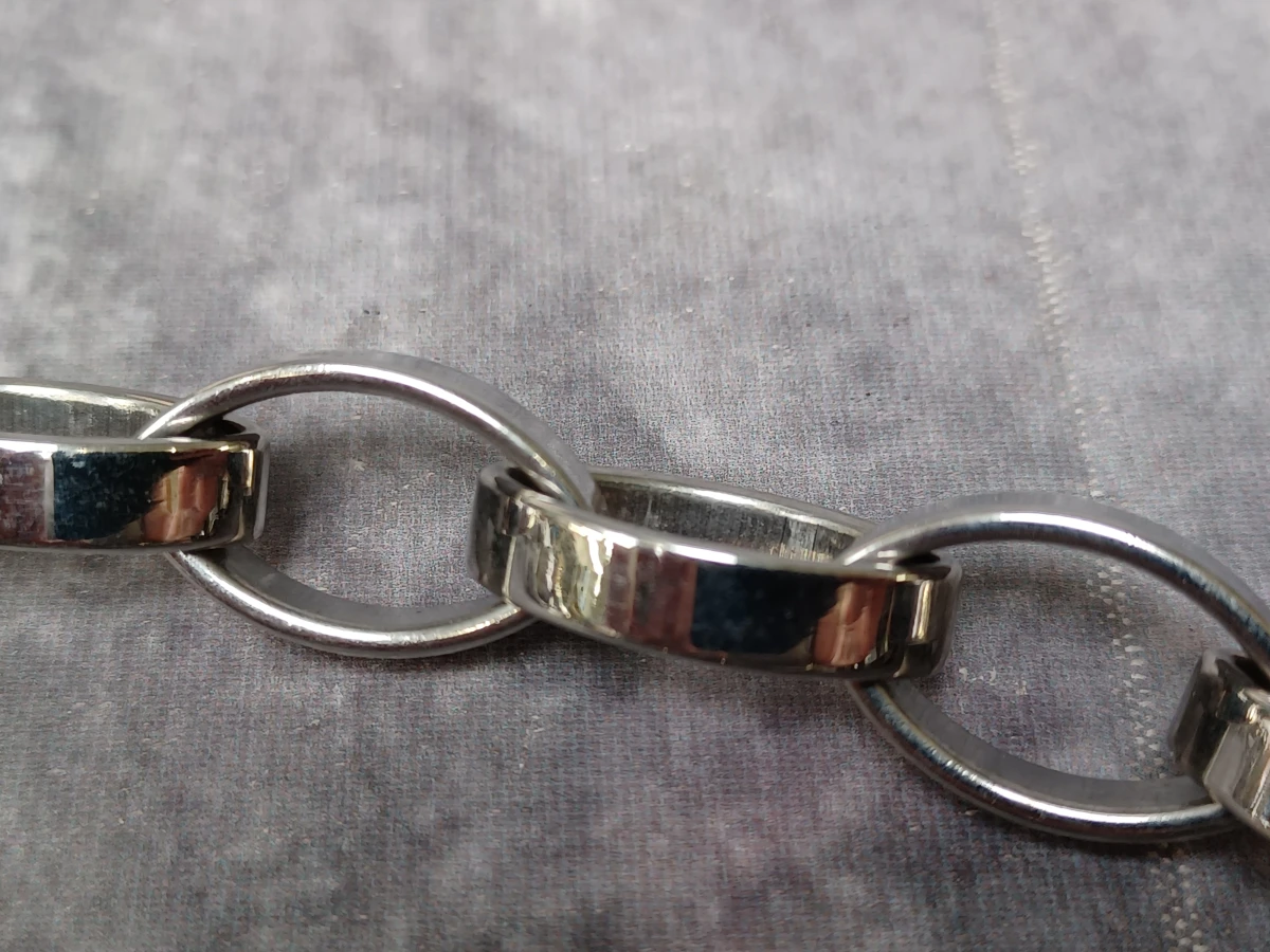 Stijlvolle zilverkleurige schakelketting met brede ovale links