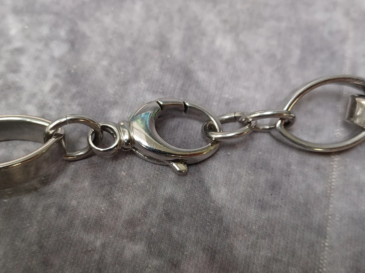 Stijlvolle zilverkleurige schakelketting met brede ovale links