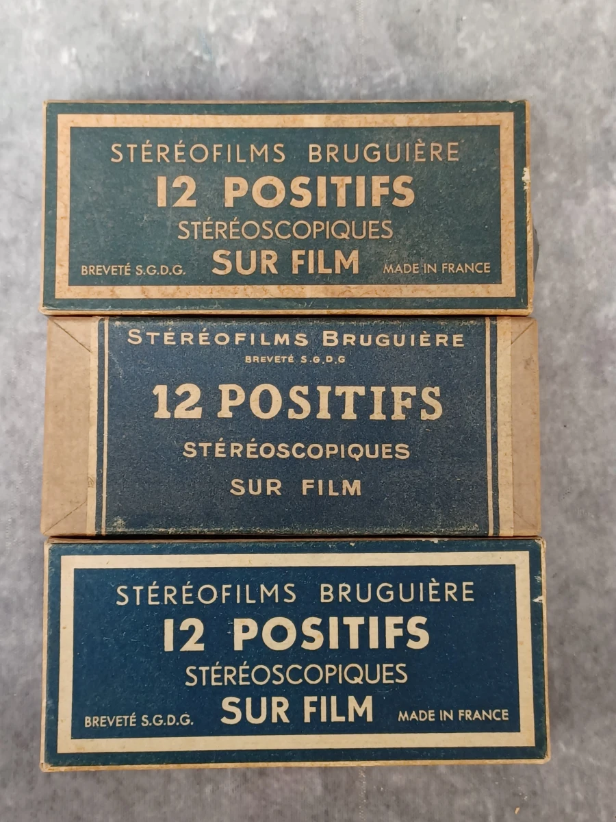 Antieke Stéréofilms Bruguière stereoscoop Set N°1 – Inclusief originele doosjes en stereofoto's