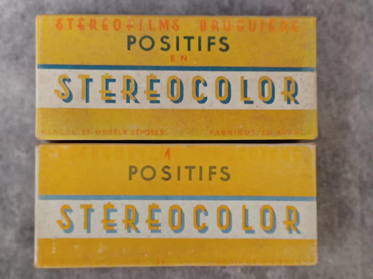 Antieke Stéréofilms Bruguière stereoscoop Set N°1 – Inclusief originele doosjes en stereofoto's