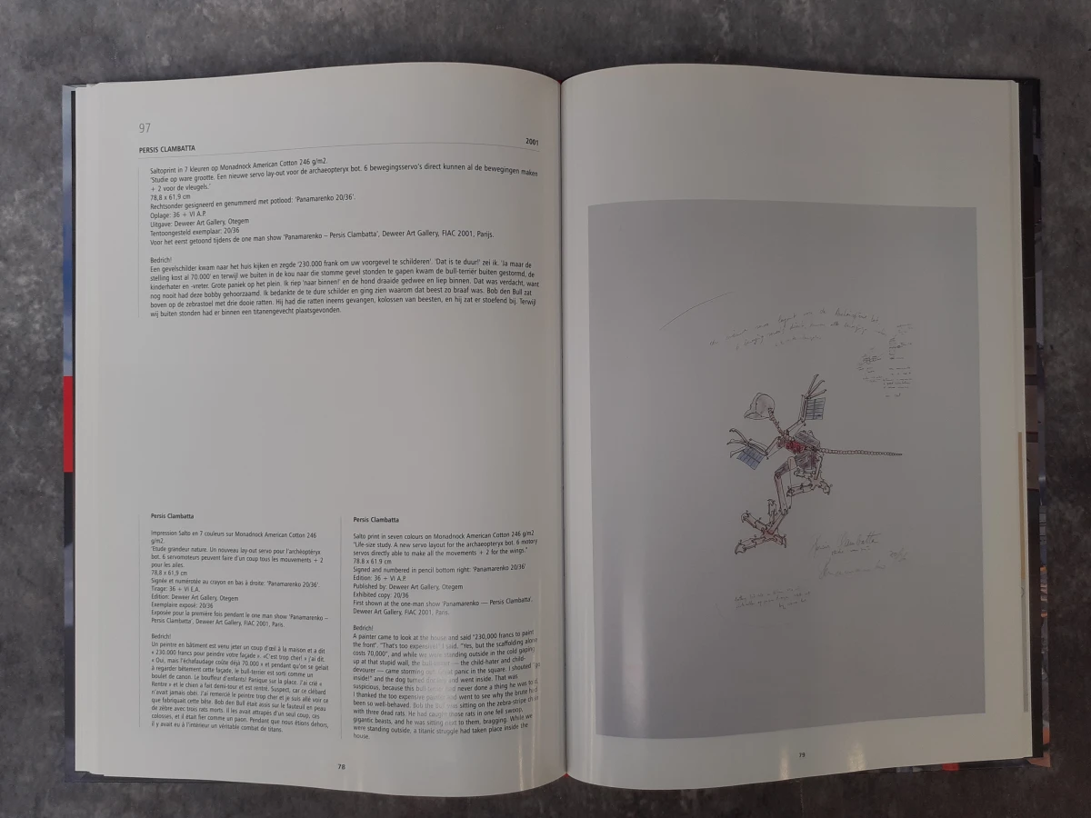 Boek: Duo van Panamarenko kunstboeken + tentoonstellings folder