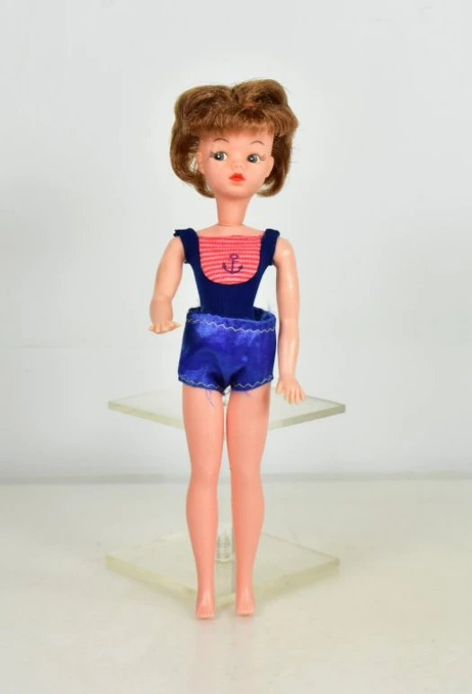 Vintage Camay pop met blauw-roze badpak
