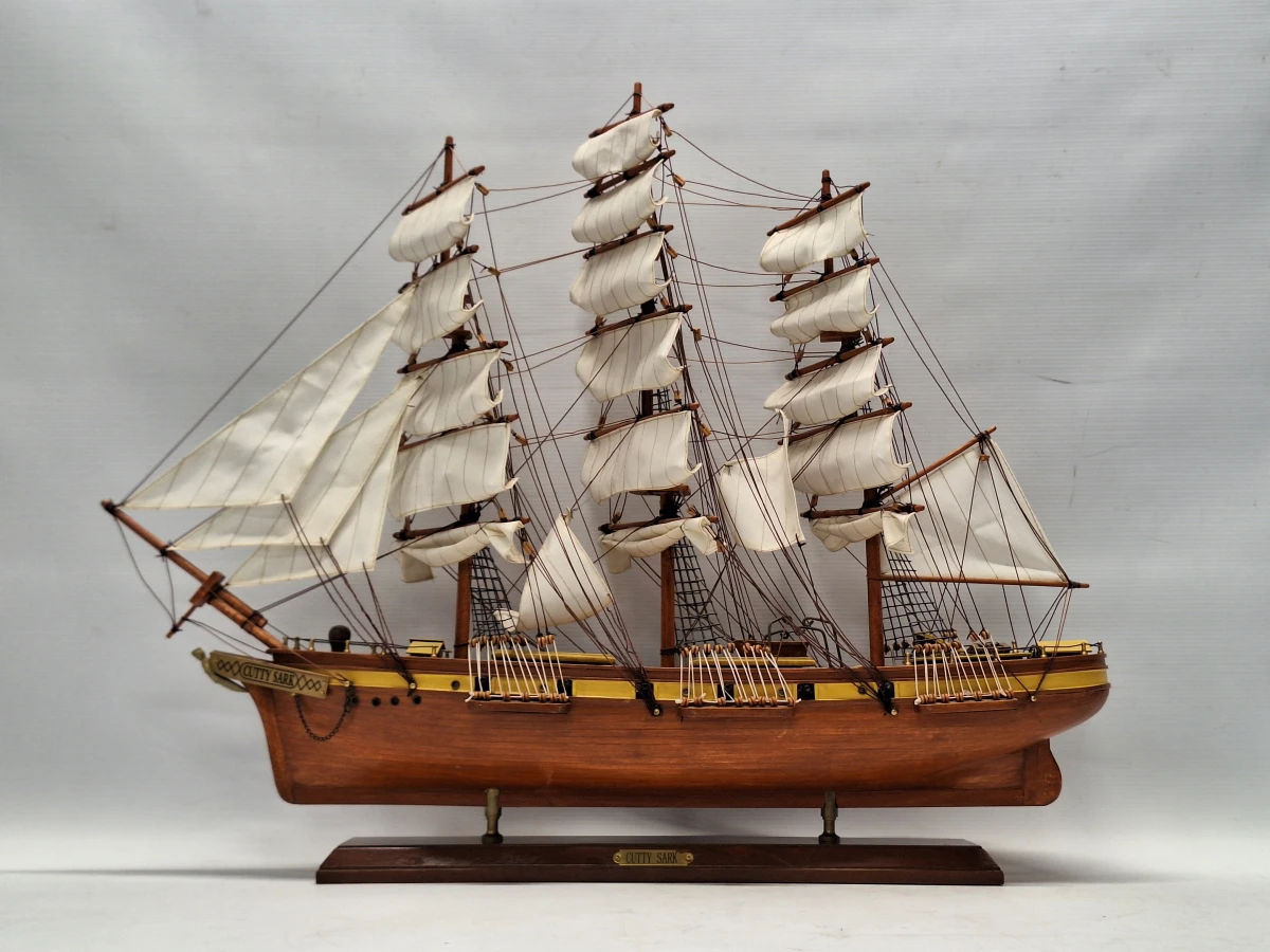 Handgebouwd houten schaalmodel van de historische theeklipper Cutty Sark