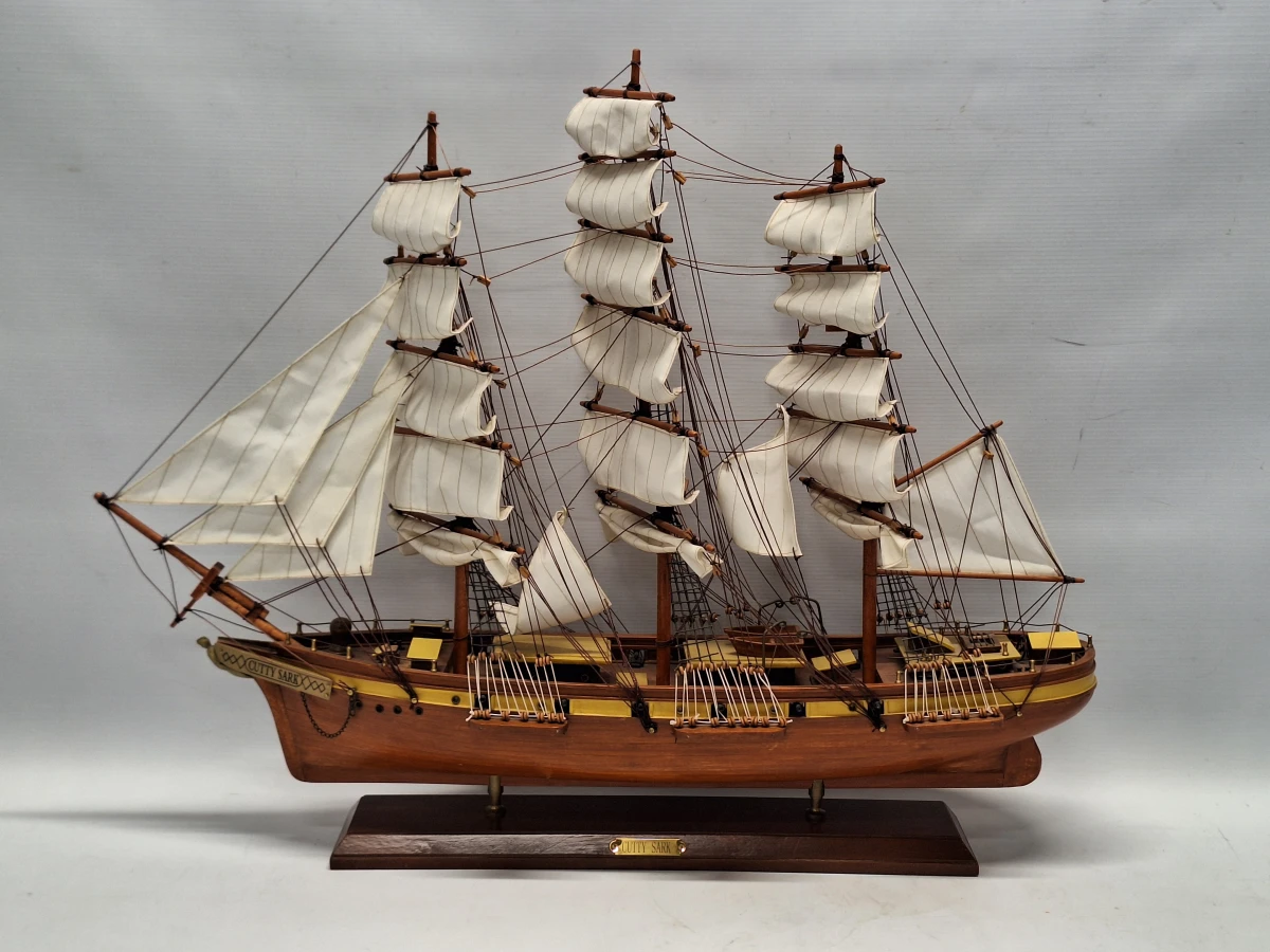 Handgebouwd houten schaalmodel van de historische theeklipper Cutty Sark