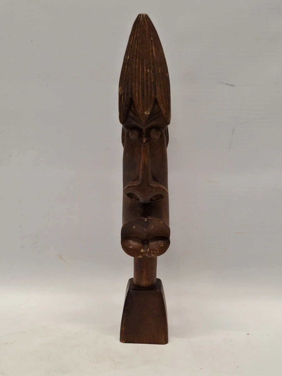 Leuke set vintage Afrikaanse houten sculpturen (Tiki-stijl)