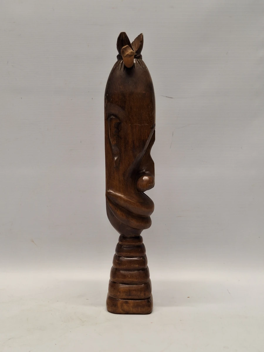 Leuke set vintage Afrikaanse houten sculpturen (Tiki-stijl)