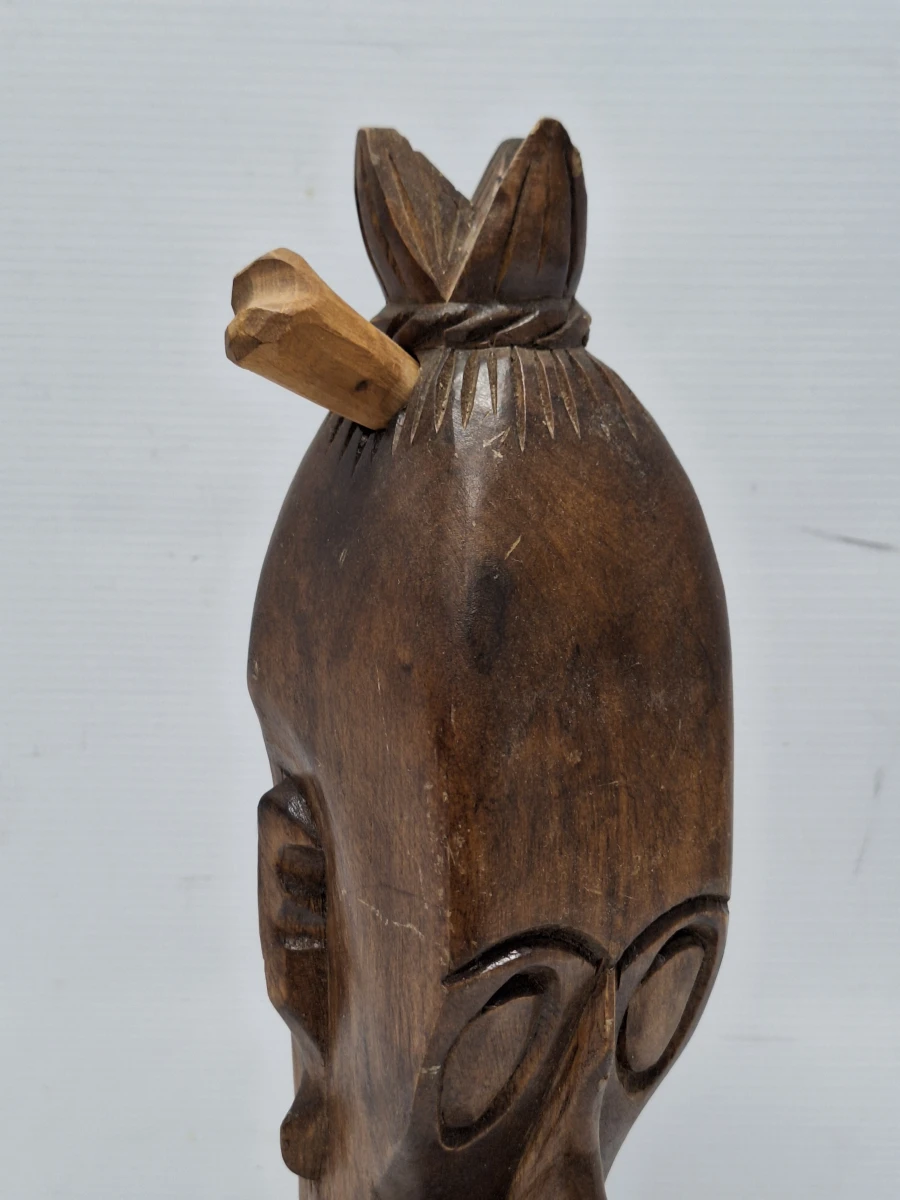 Leuke set vintage Afrikaanse houten sculpturen (Tiki-stijl)