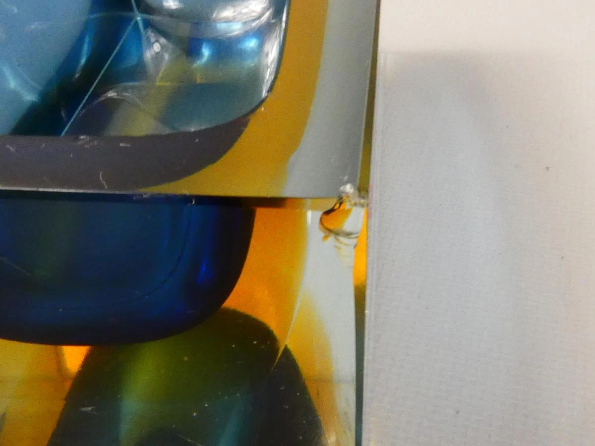 Vintage glazen Murano Sommerso kom, Italië, jaren 1960
