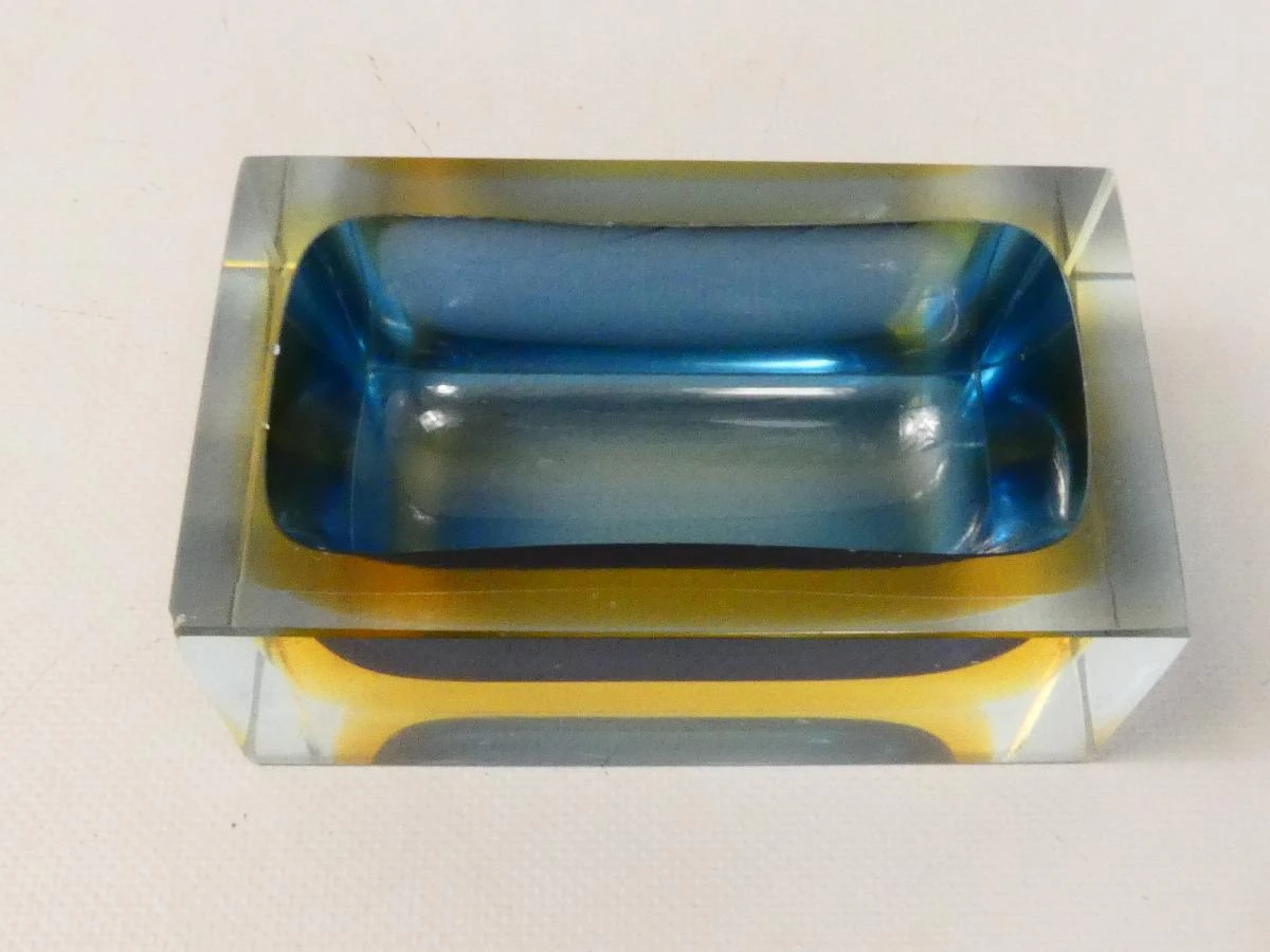 Vintage glazen Murano Sommerso kom, Italië, jaren 1960