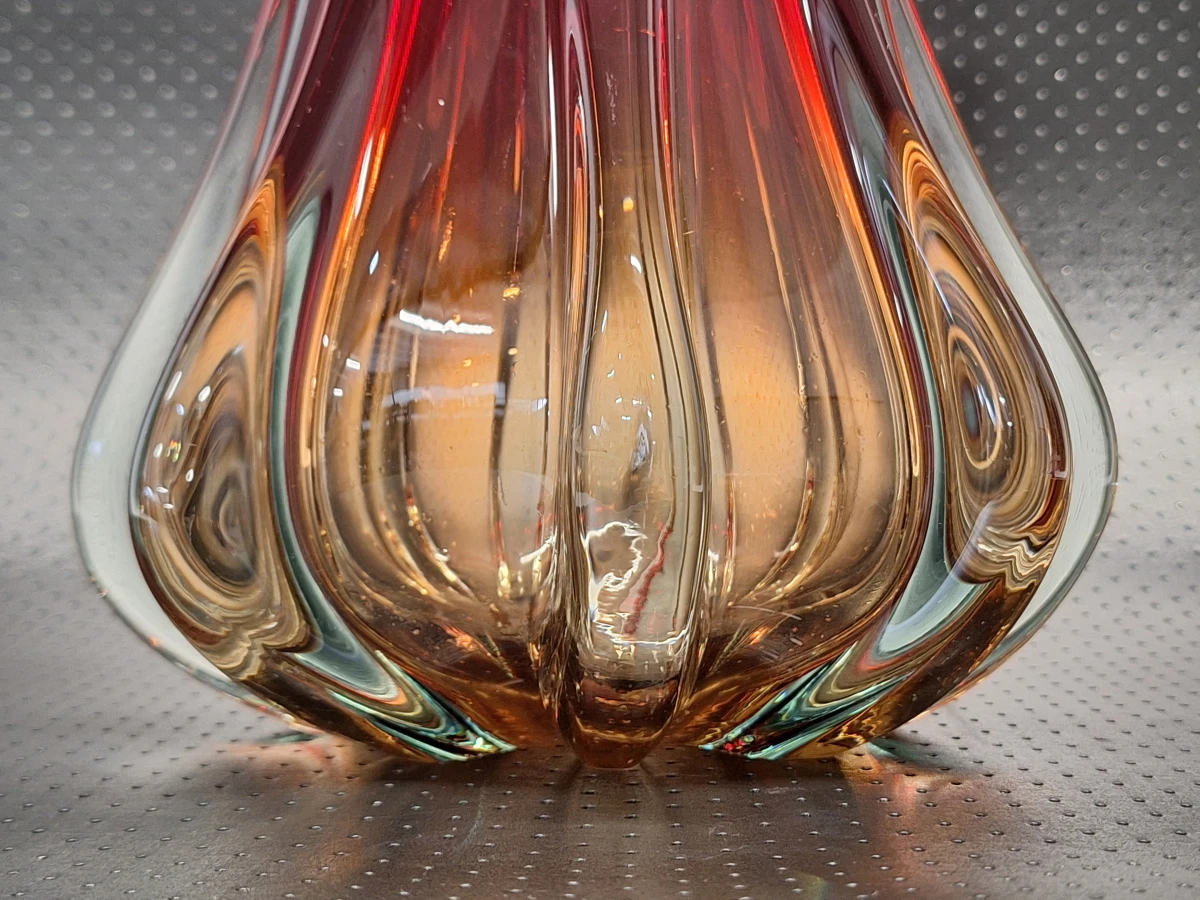 Italiaanse Sommerso Murano glasvaas uit de jaren 60