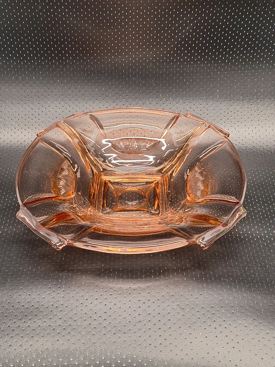 Art Deco persglazen schaal uit Tsjecho-Slowakije