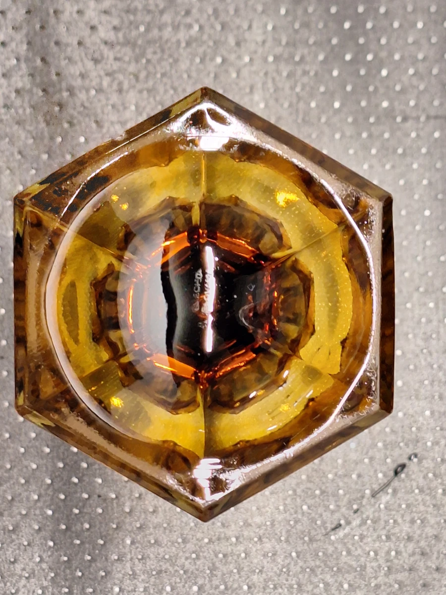 Set van 2 Art Deco depressieglazen vazen - rosaline en amber