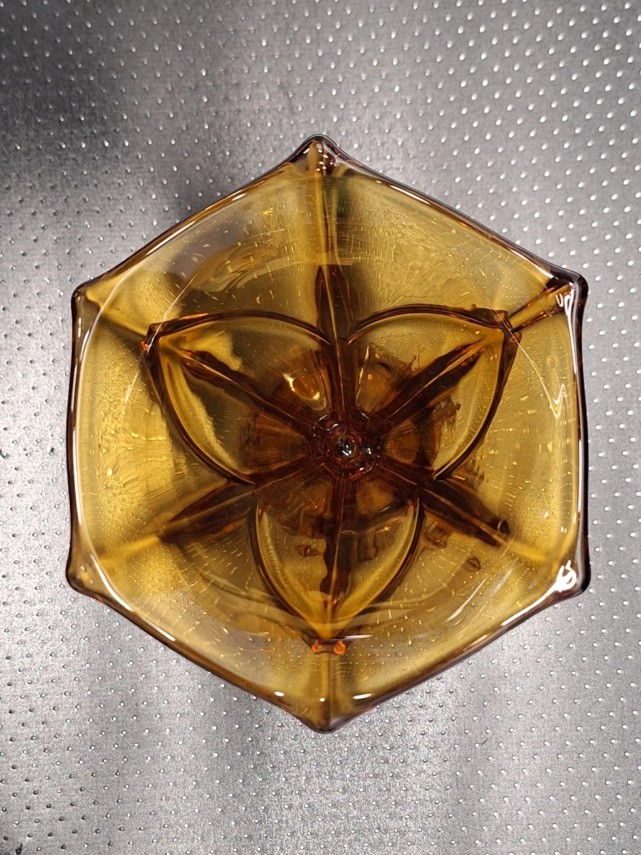 Set van 2 Art Deco depressieglazen vazen - rosaline en amber